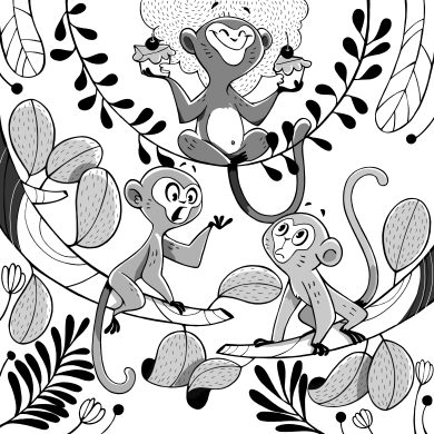 جنگل پر از میمون